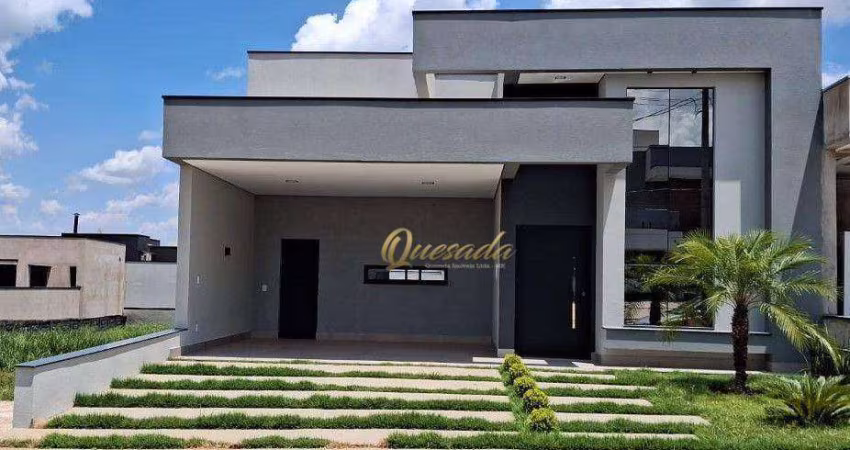 Casa térrea nova, à venda, 3 suítes, planejados, piscina, Condomínio Evidências, Indaiatuba.