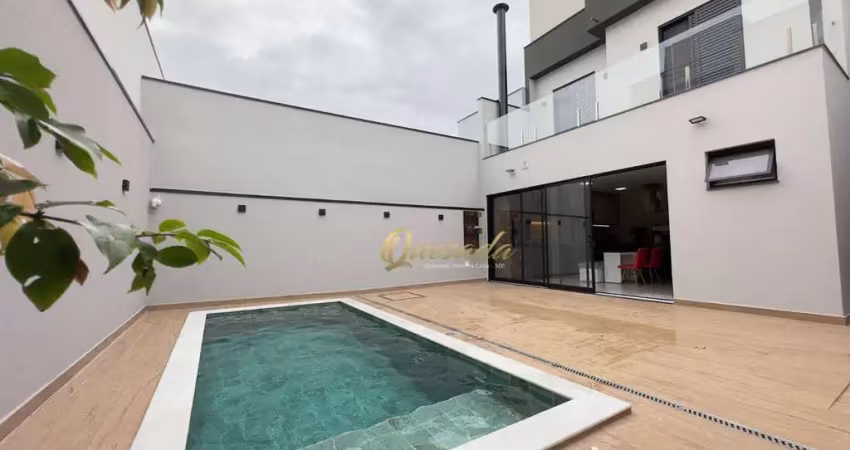 Sobrado novo à venda, 3 quartos, 1 suíte, piscina, condomínio gran reserve, indaiatuba.