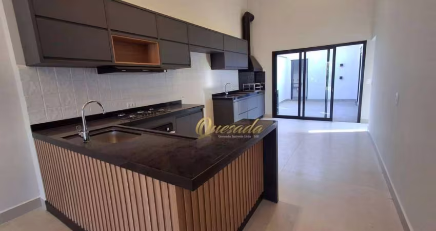 Casa térrea nova, à venda, 3 suítes, planejados, Condomínio Gran Reserve, Indaiatuba.