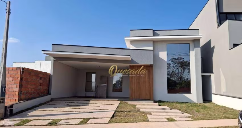 Casa térrea nova, à venda, 3 suítes, planejados, piscina, Condomínio Gran Reserve, Indaiatuba.