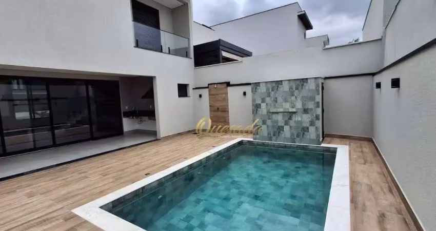 Sobrado novo à venda, 3 suítes, piscina, condomínio jardins di roma, indaiatuba.