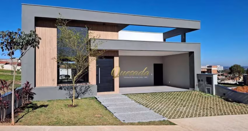 Casa térrea nova à venda, 3 suítes, piscina, escritório, condomínio villa sapezal, indaiatuba.