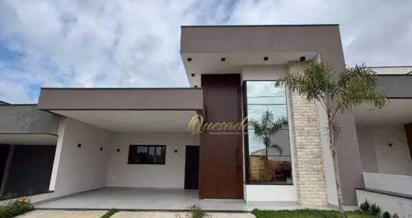 Casa térrea nova, à venda, 3 suítes, planejados, piscina, condomínio evidências, indaiatuba.