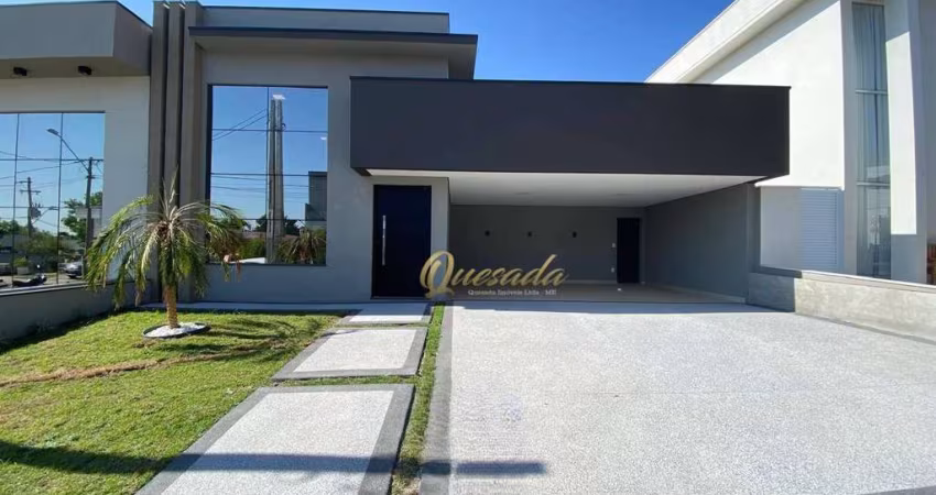 Casa térrea nova, à venda, 3 quartos, 1 suíte, área gourmet, Condomínio Jardins Di Roma, Indaiatuba.