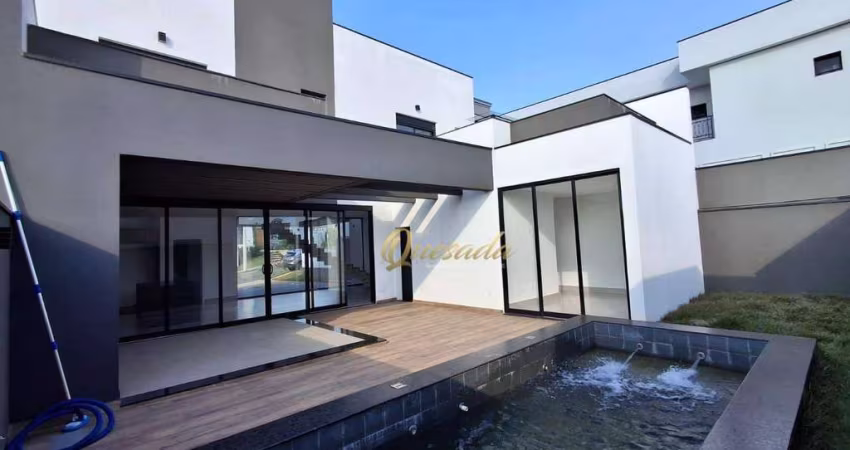 Sobrado novo à venda, 3 suítes, piscina, planejados, Condomínio Milano, Indaiatuba.