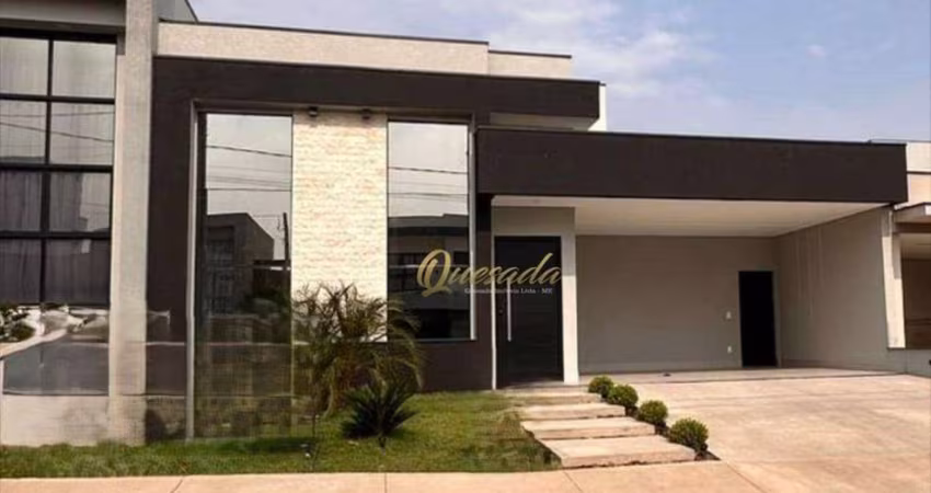 Casa térrea nova, à venda, 3 suítes, escritório, planejados, piscina, Residencial Milano, Indaiatuba.
