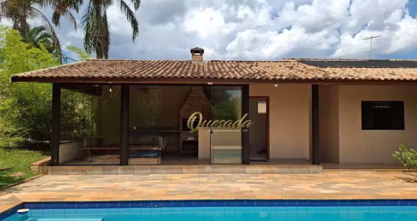 Chácara à venda, 3 suítes, piscina, casa de hóspedes, condomínio terras de itaici, indaiatuba.