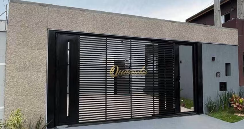 Casa térrea, nova, á venda, 3 dormitórios, 1 suíte, quintal, Jardim Belo Horizonte, Indaiatuba.