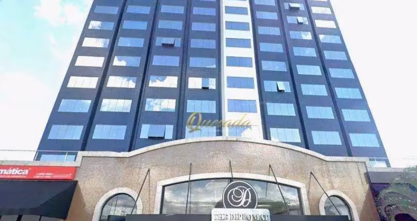 Sala comercial mobiliada, para locação, 76 m², blindada, diplomat office mall, indaiatuba.