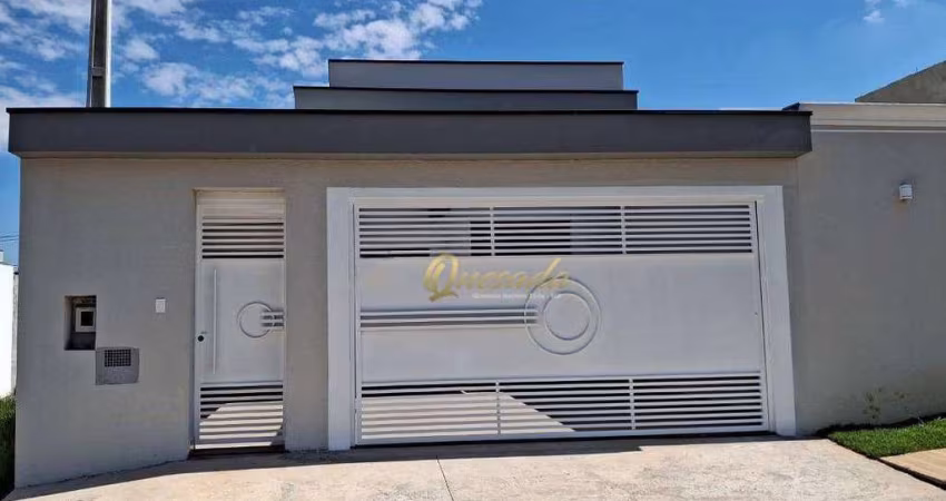 Casa térrea nova à venda, 3 dormitórios, quintal amplo, Jardim Casablanca, Indaiatuba.
