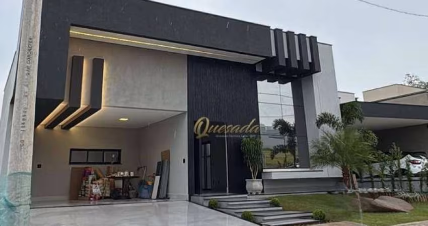 Casa assobradada nova, à venda, 3 suítes, planejados, piscina, Condomínio Gran Reserve, Indaiatuba.