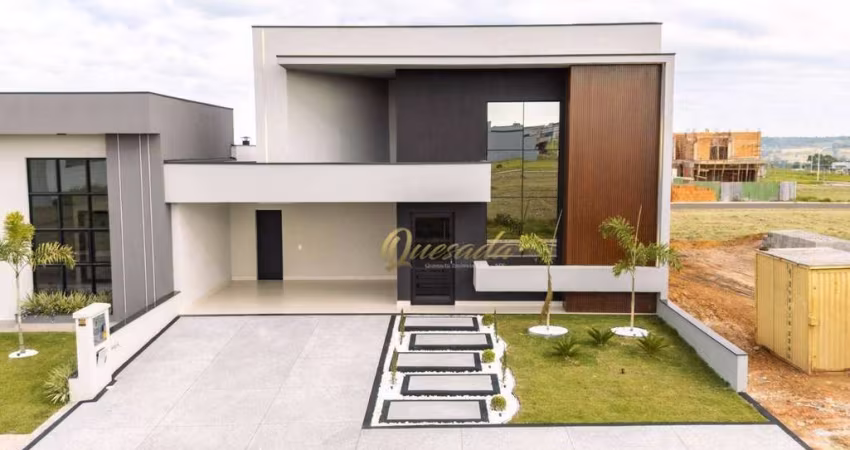 Casa térrea nova, à venda, 3 suítes, planejados, piscina, Condomínio Maria Cândida, Indaiatuba.