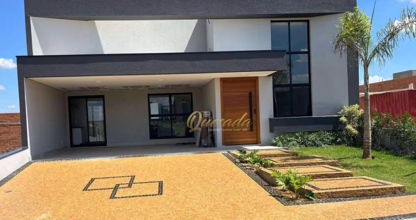 Casa térrea nova, à venda, 3 suítes, planejados, piscina, Condomínio Maria Cândida, Indaiatuba.