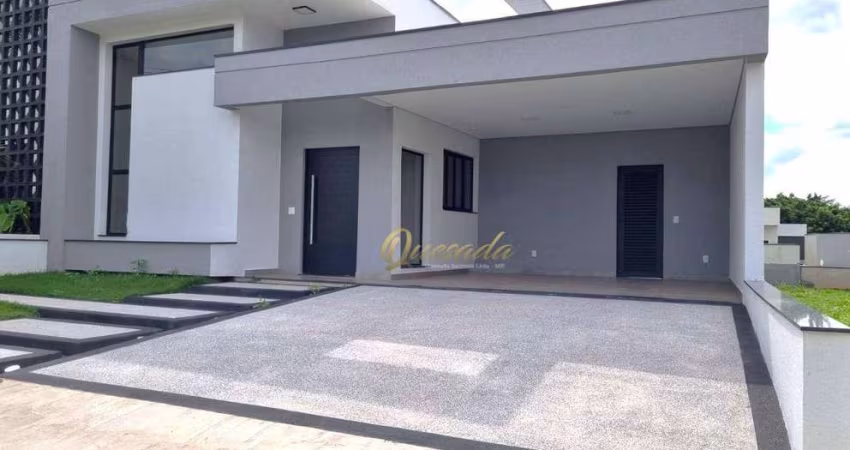 Casa térrea nova para locação, 3 suítes, planejados, piscina, Condomínio Di Roma Piazza Venezia, Indaiatuba.