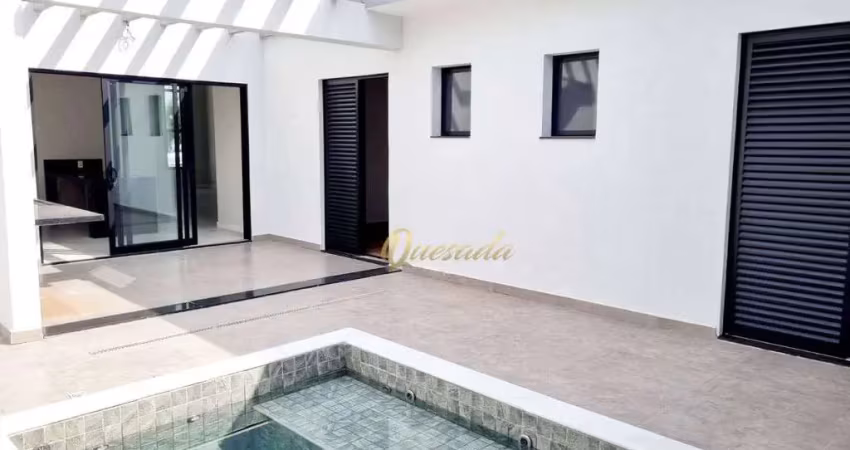 Casa para locação, 3 suítes, planejados, piscina, condomínio di roma piazza venezia, indaiatuba.