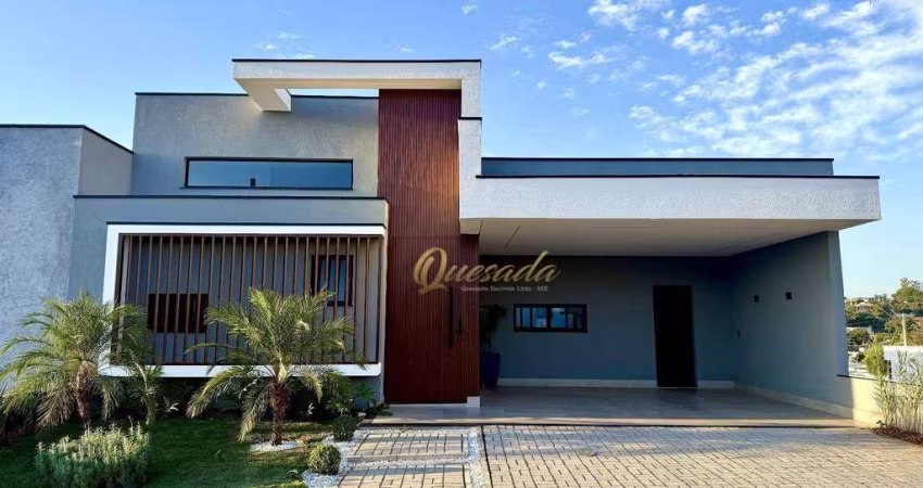 Casa térrea nova, à venda, 3 suítes, planejados, escritório, Condomínio Laguna, Indaiatuba.
