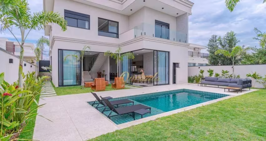 Sobrado à venda, 4 suítes, planejados, escritório, piscina, condomínio jardim dos lagos, indaiatuba.