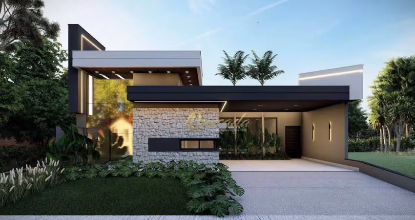 Casa térrea em construção à venda, 3 suítes, planejados, piscina, escritório, condomínio villa sapezal, indaiatuba.
