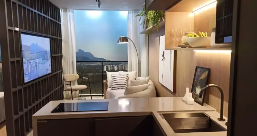 Apartamento studio com 35 metros quadrados  quarto e sala na barra da tijuca