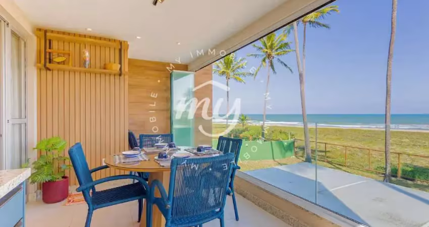 Itacimirim| aptº superior 85m²| 3 suítes| 2 vagas| mobiliado| pé na areia| vista mar| nascente