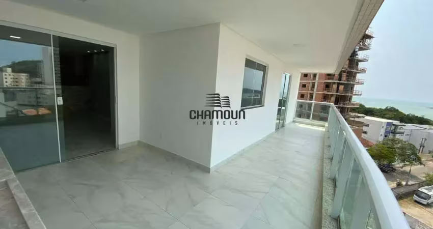 Apartamento, 03 quartos sendo 01 suíte, 02 vagas de garagem, área de lazer, vista para o mar, praia do morro, guarapari/es.