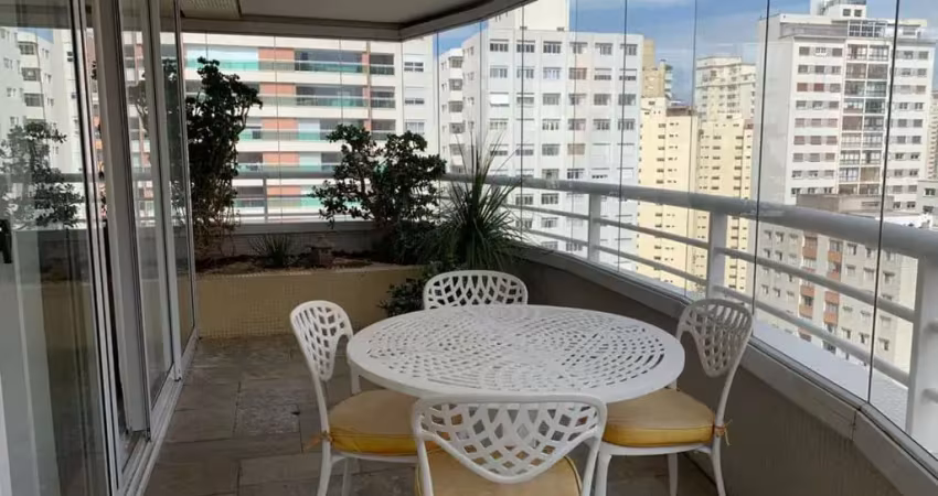 Apartamento 196m², 3 suítes, varanda, sala (estar/jantar), cozinha, área de serviços, depósito, 2 vagas, mobiliado para locação no paraíso.