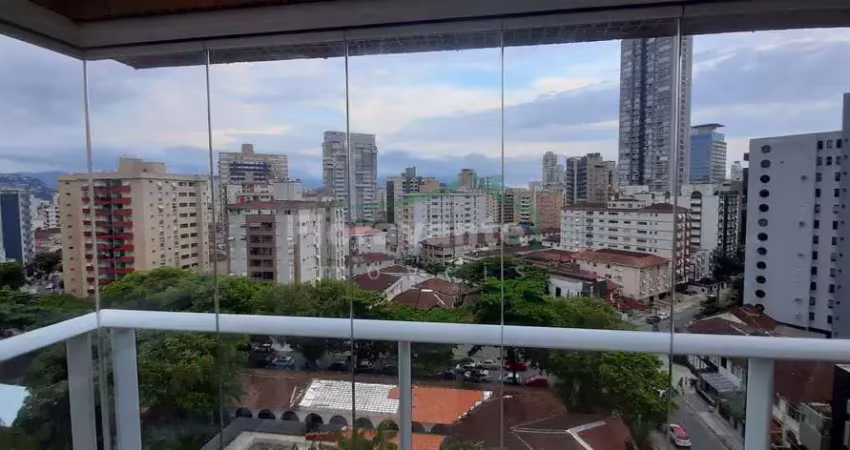 Apartamento no gonzaga com vista livre, churrasqueira e lazer