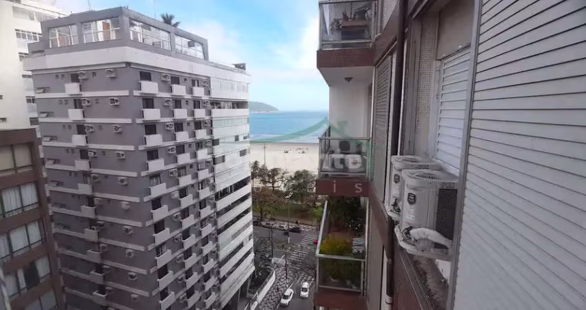 Vista mar no gonzaga: 2 dorms/suíte, reformado, quadra da praia