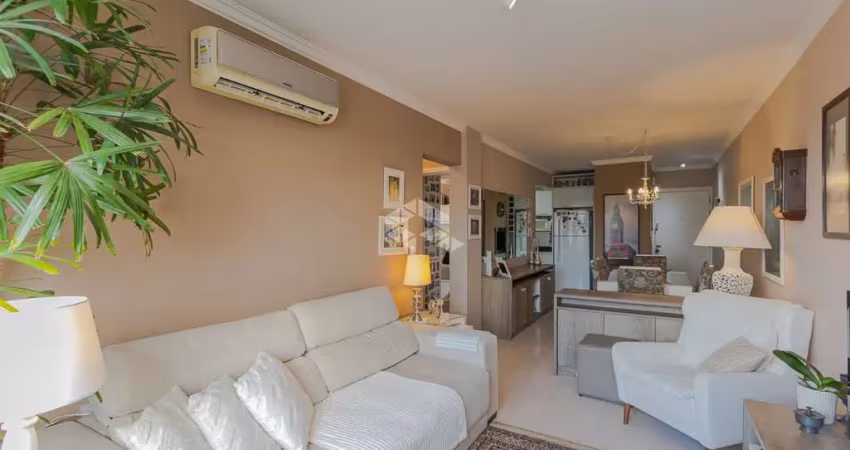 Apartamento 2 dormitórios semi mobiliado bairro Passo d'areia com vaga churrasqueira e lareira