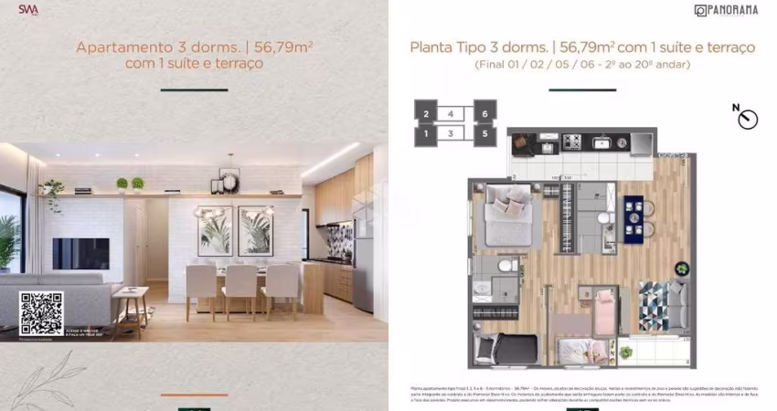 Apartamento  3 Dorm., 1 Vaga(s), Cidade Patriarca, São Paulo/SP
