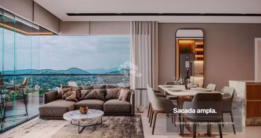 Apartamento 1 suíte + 2 dormitórios com Vista para a Serra do Mar em Joinville - SC