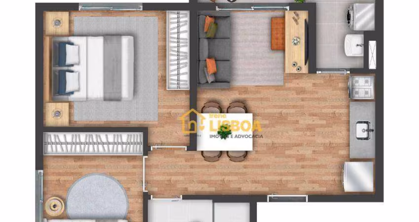 Apartamento com 2 dormitórios à venda, 42 m² por R$ 379.000,00 - Chácara Califórnia - São Paulo/SP