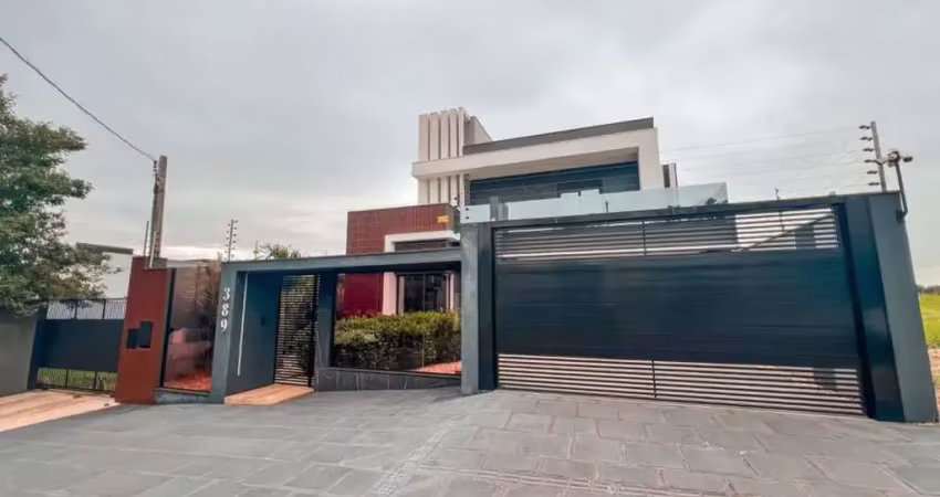 Sobrado alto padrão mobiliado à venda, com 5 quartos, jardim pancera, toledo, pr