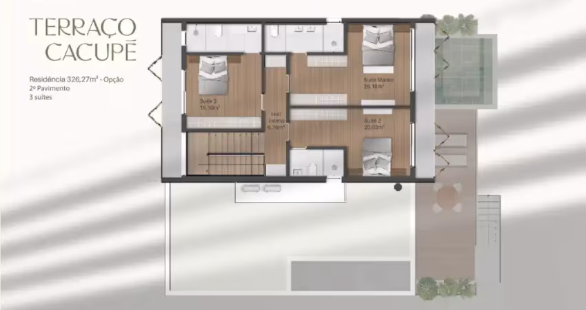Casa Alto Padrão com 326,27m³ e 3 suítes no Cacupé