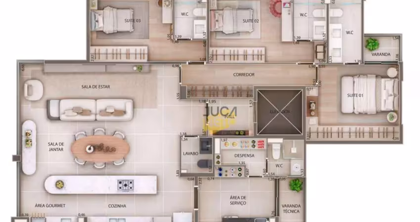 Apartamento com 3 dormitórios à venda, 153 m² por r$ 2.142.000 - jardim - santo andré/sp