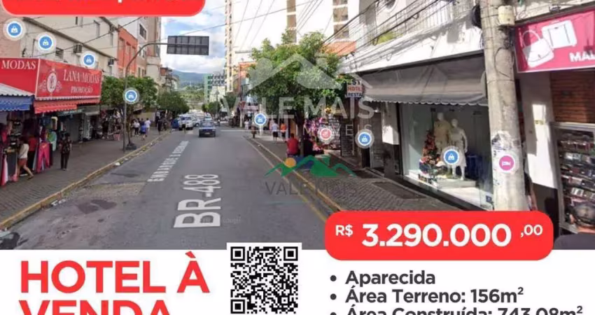 Hotel com 21 dormitórios à venda, 743 m² por r$ 3.290.000 - centro - aparecida/sp