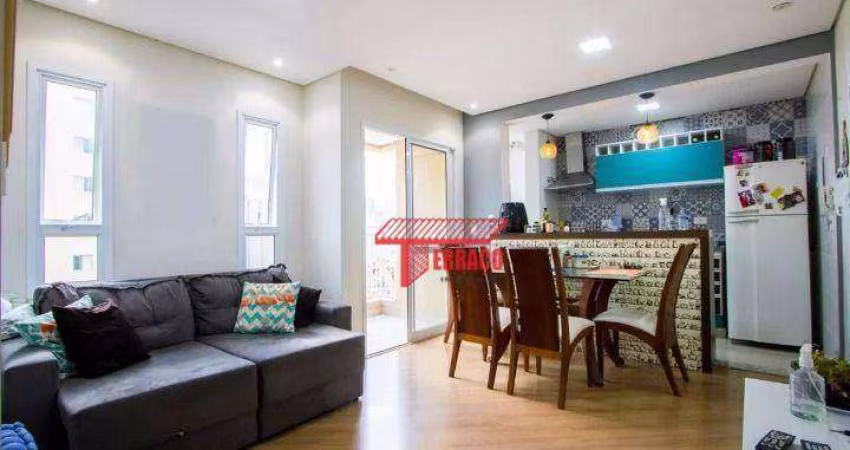 Apartamento com 2 dormitórios para alugar, 54 m² - Vila Valparaíso - Santo André/SP