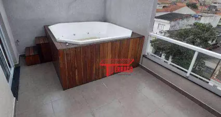 Cobertura com 3 dormitórios, 124 m² - venda por r$ 800.000,00 ou aluguel por r$ 4.500,00/mês - vila scarpelli - santo andré/sp