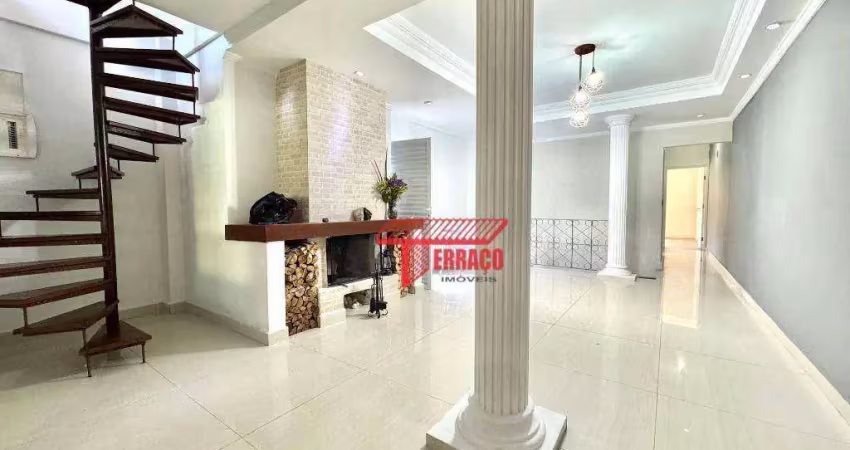 Sobrado com 3 dormitórios para alugar, 250 m² por r$ 4.480,00/mês - vila scarpelli - santo andré/sp