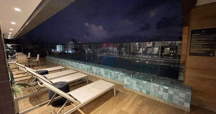 Lindo e decorado Studio de 22m² com varanda no Barra Conceito, total infraestrutura e rooftop vista mar, perto do Shopping Barra e praia do Porto.