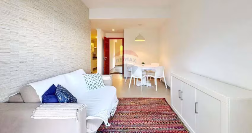 Apartamento 1/4 mobiliado com varanda e vista mar na praia do flamengo