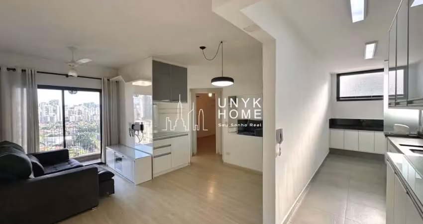 Apartamento para alugar na vila olímpia com 57m², 2 dormitórios, 1 vaga e varanda.