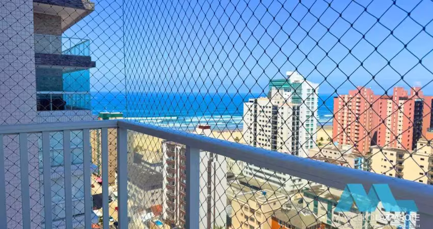 Apartamento com 2 quartos, vista para o mar, na guilhermina em praia grande