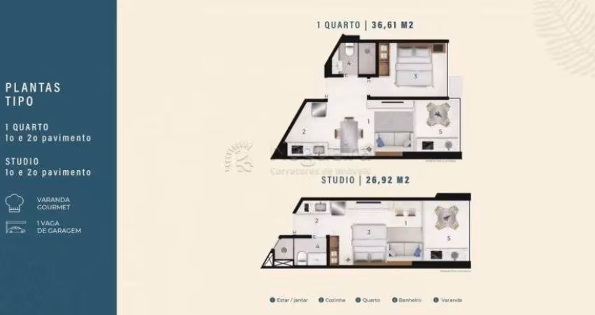 Excelente Repasse de Flat Studio em construção beira mar no empreendimento NoMar
