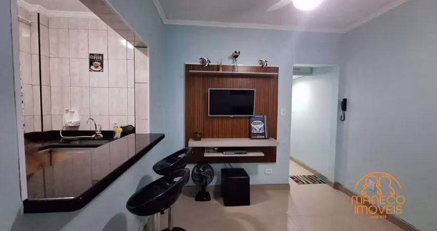 Apartamento com 1 quarto e todo mobiliado - na beira da praia do gonzaguinha em são vicente