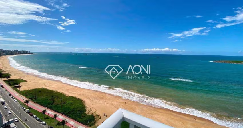 Cobertura frente mar com 3 suítes e 4 vagas de garagem .