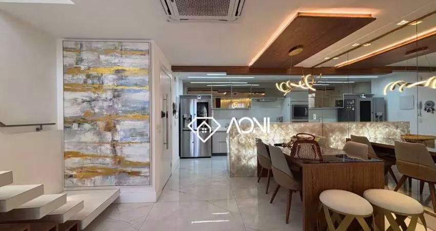 Lindíssima cobertura duplex na praia do canto - porteira fechada com 233 m² à venda por r$ 3.600.000,00 - praia do canto - vitória/es