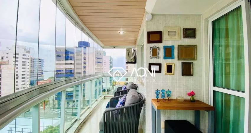 Lindo apartamento, sol da manhã, vista mar, andar alto com 2 dormitórios à venda, 80 m² por r$799.000,00 - praia da costa - vila velha/es