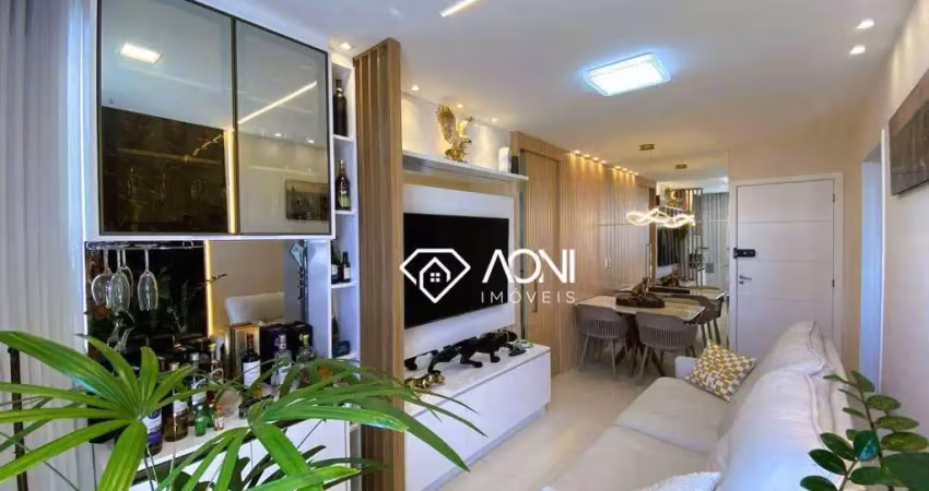 Apartamento com 2 dormitórios à venda, 54 m² por r$ 640.000,00 - jockey de itaparica - vila velha/es