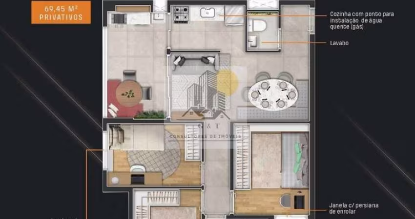 Apartamento com 3 quartos à venda na Rua Antônia Bizarro, Vila Osasco, Osasco